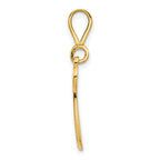 14K Gold Polished Filigree W Initial Pendant Large Elegant Design