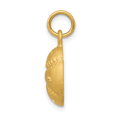 14K Gold Baseball Charm with Satin Finish for Men Brushed, Themed Design