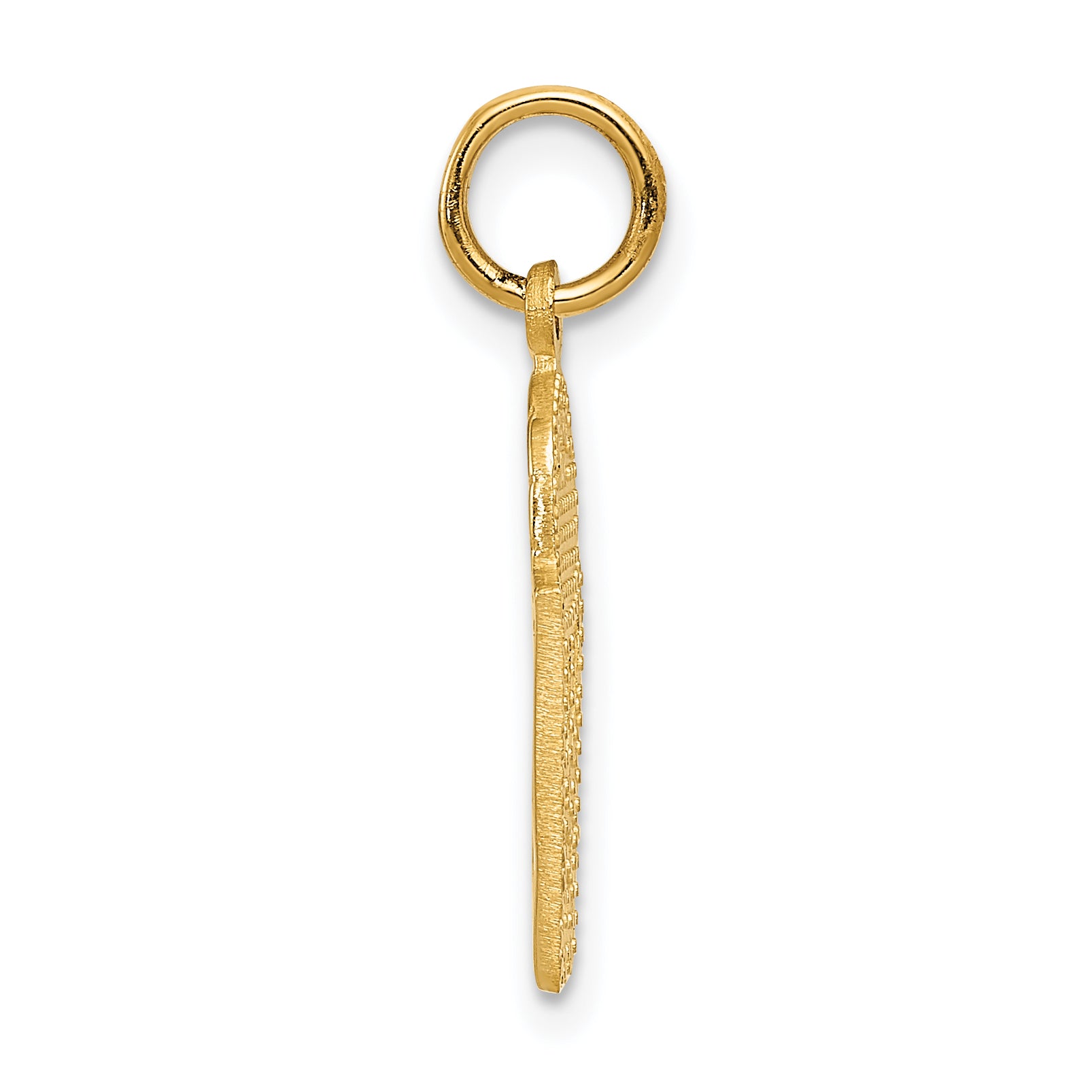14K Gold Basketball in Net Charm for Men with Polished Finish