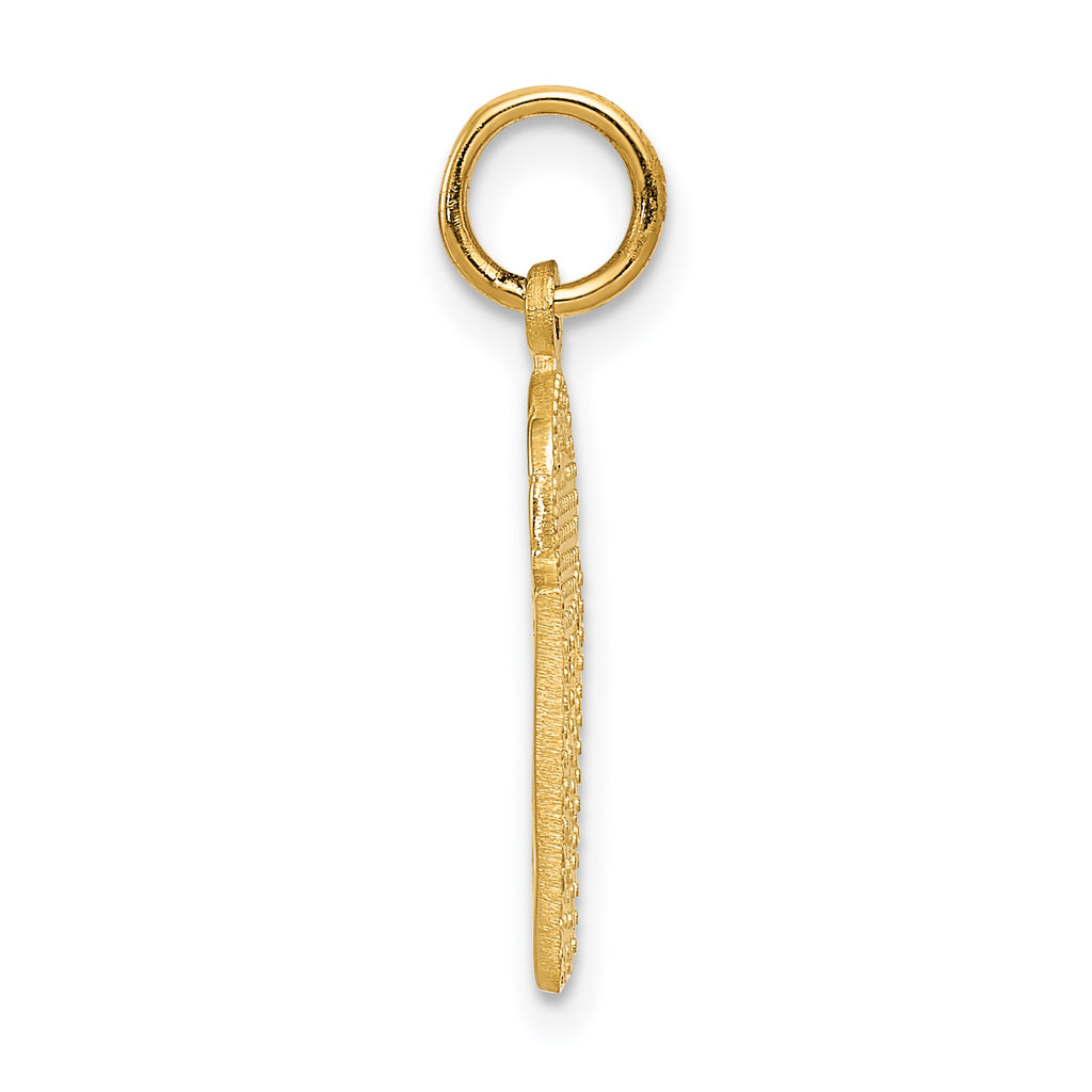 14K Gold Basketball in Net Charm for Men with Polished Finish