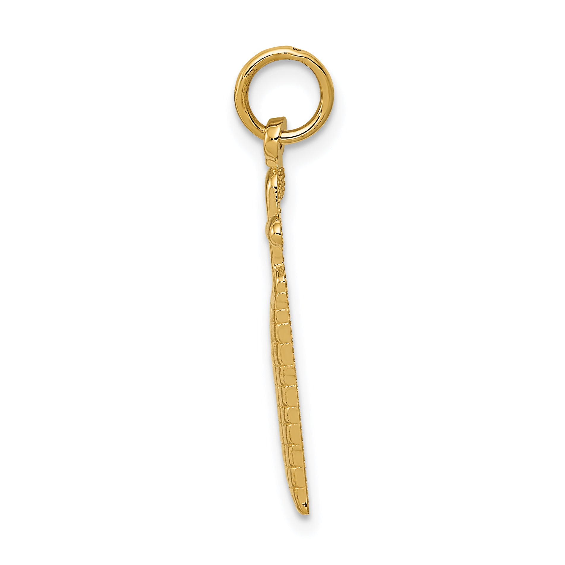 14K Gold Golf Bag Charm for Men Textured Themed Pendant Secondary image