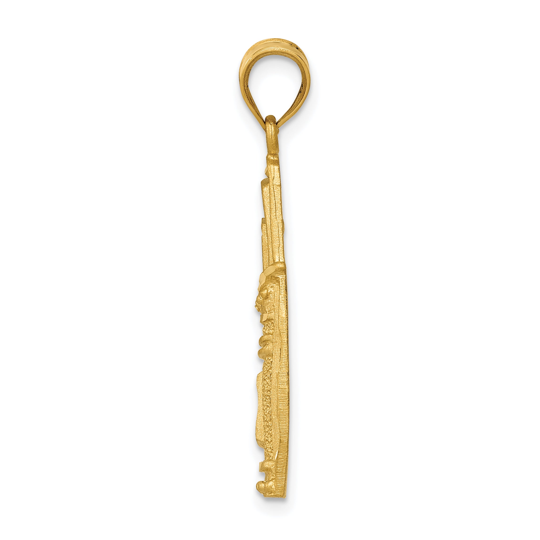 14K Gold Golf Bag Charm with Textured Solid Design for Men Secondary image