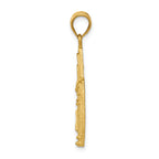 14K Gold Golf Bag Charm with Textured Solid Design for Men