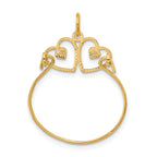 14K Gold Heart Charm Holder Pendant Elegant and Timeless Design
