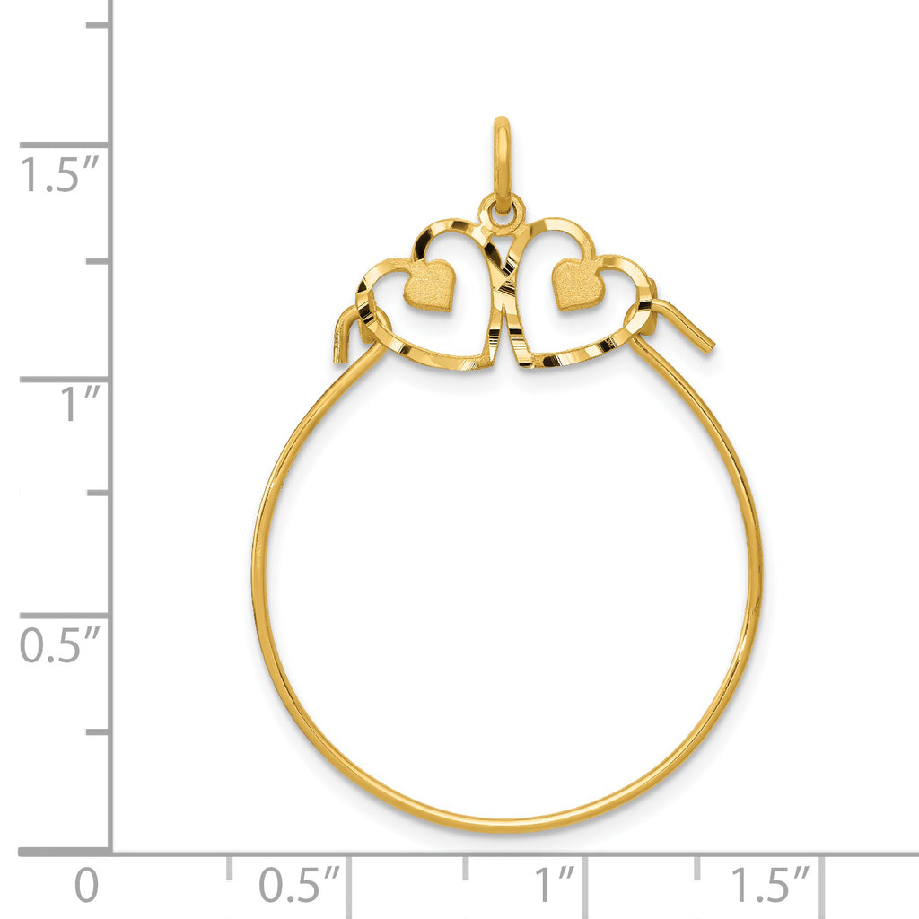14K Gold Heart Charm Holder Pendant Elegant and Timeless Design
