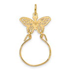 14K Gold Butterfly Charm Holder Pendant  Elegant, Functional Design