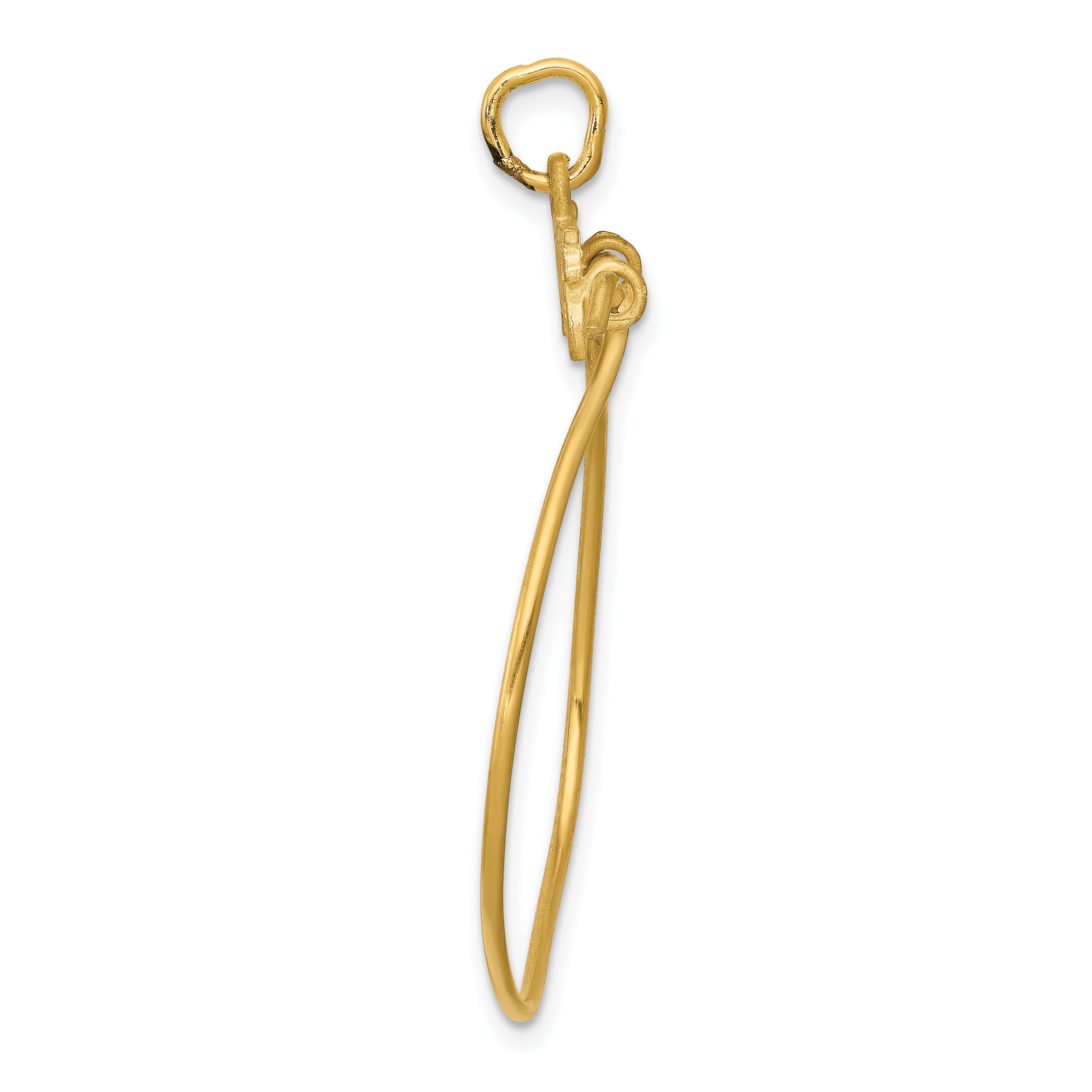 14K Gold Charm Holder Pendant with Elegant 35mm Design Luxury Finish Secondary image