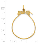 14K Gold Charm Holder Pendant with Elegant 35mm Design Luxury Finish