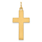14K Gold Diamond-Cut Cross Charm Pendant  Elegant Solid Design