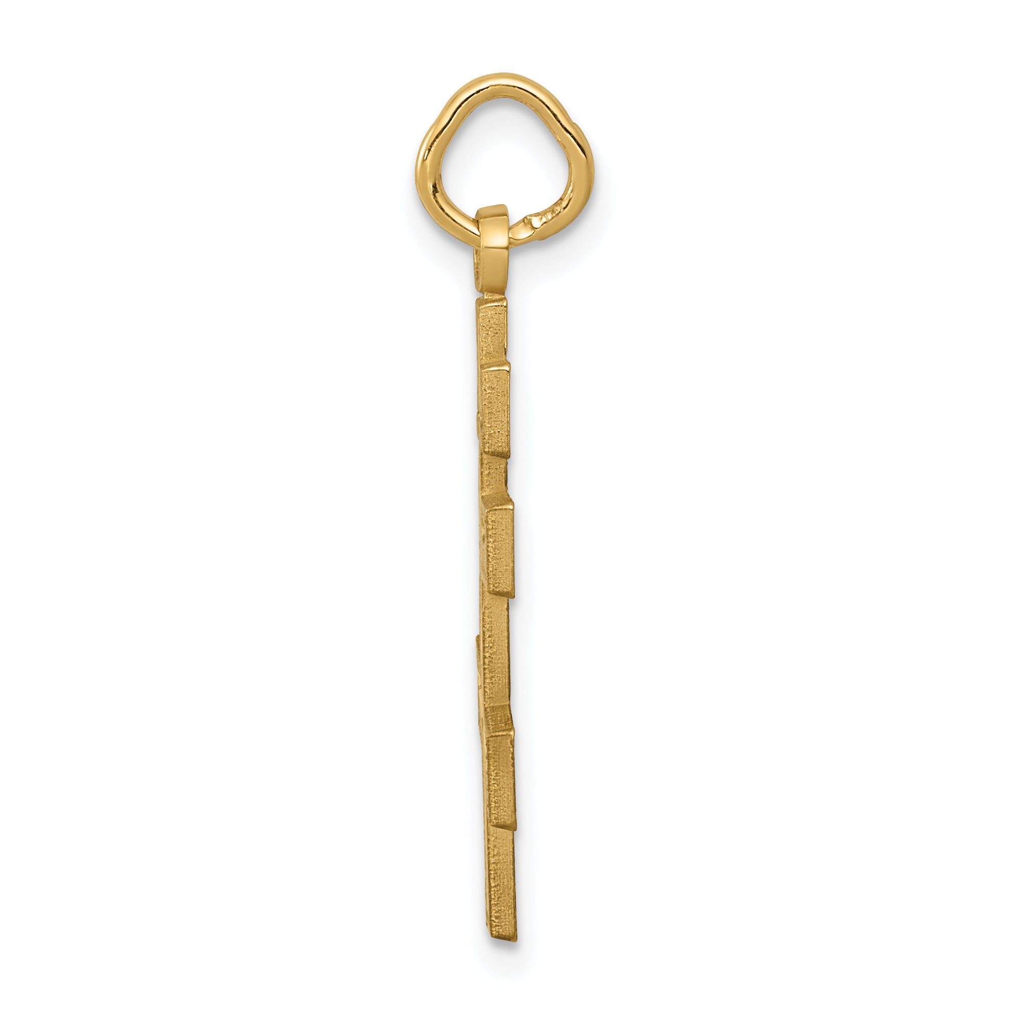 14K Gold Eastern Orthodox Cross Charm with Polished Diamond-Cut Finish Secondary image