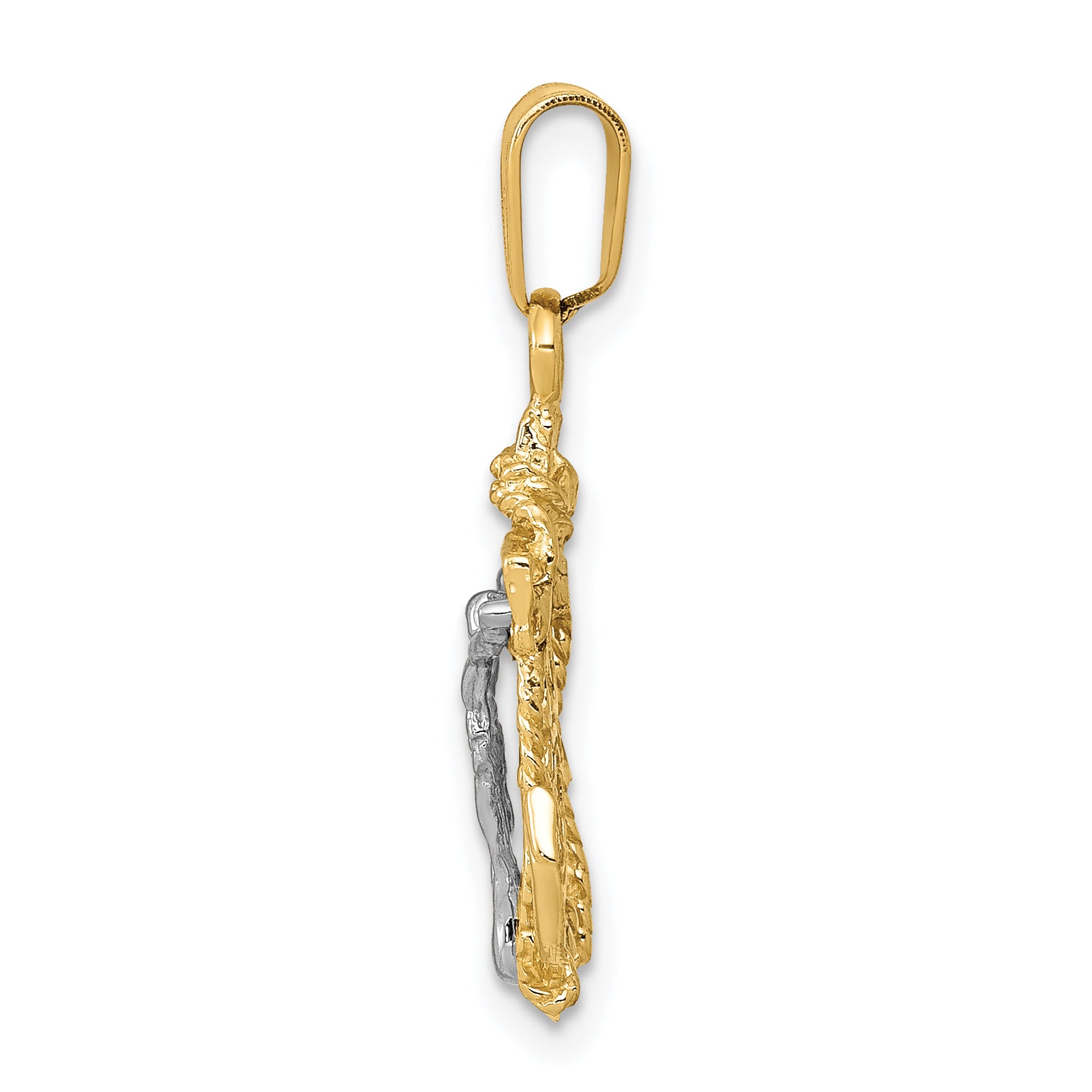 14K Two-Tone Gold Mariners Cross Pendant Elegant Unisex Design 25mm Secondary image