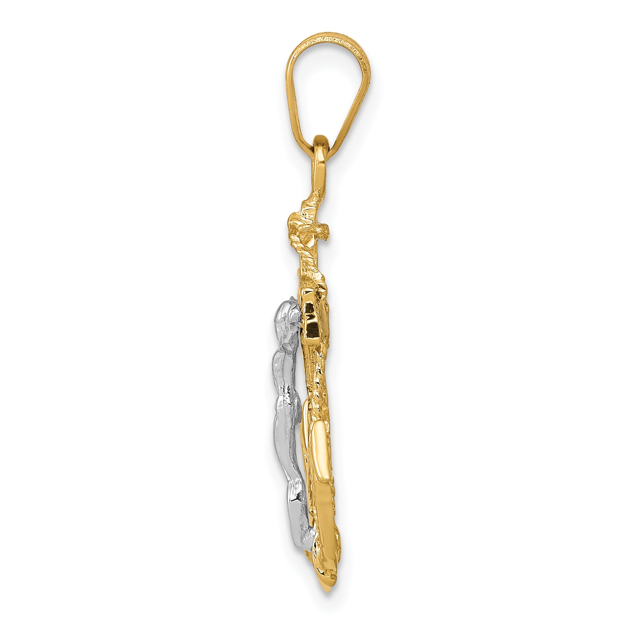 14K Two-Tone Mariners Cross Pendant by Sophia Jewelers  Elegant Nautical Design