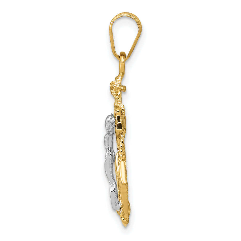 14K Two-Tone Mariners Cross Pendant by Sophia Jewelers  Elegant Nautical Design
