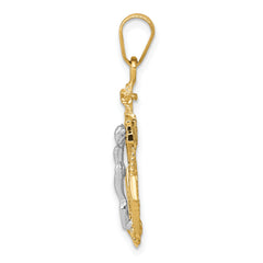14K Two-Tone Mariners Cross Pendant by Sophia Jewelers  Elegant Nautical Design