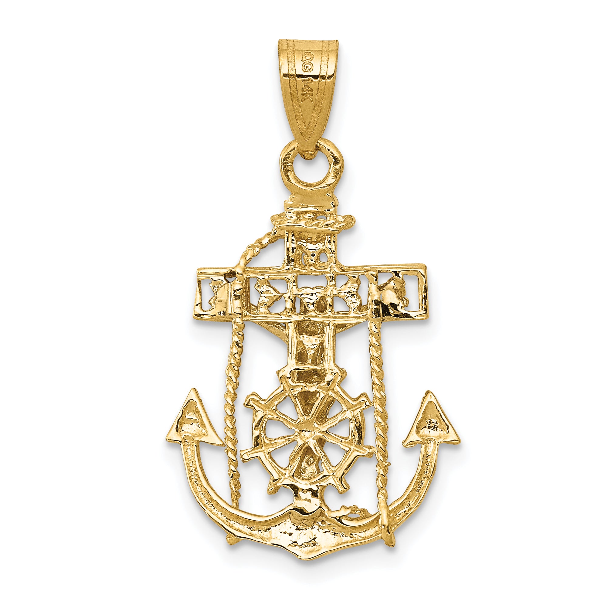 14K Two-Tone Mariners Cross Pendant by Sophia Jewelers  Elegant Nautical Design