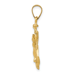 14K Gold Mariners Cross Pendant with Polished Finish  Timeless and Elegant