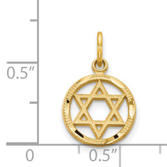 14K Gold Star of David Charm with Polished Finish  Elegant and Timeless