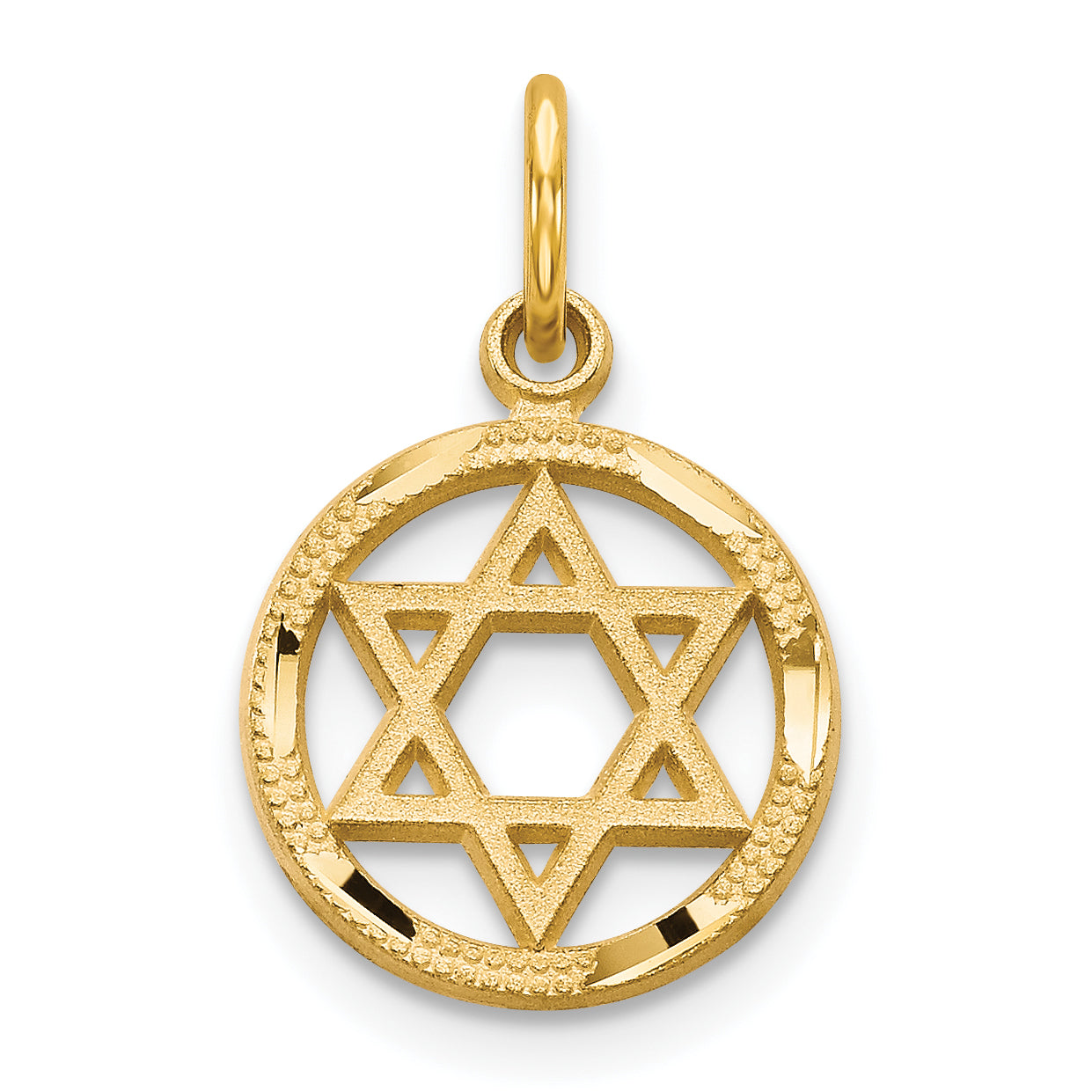 14k Solid Polished Star of David Charm Main image