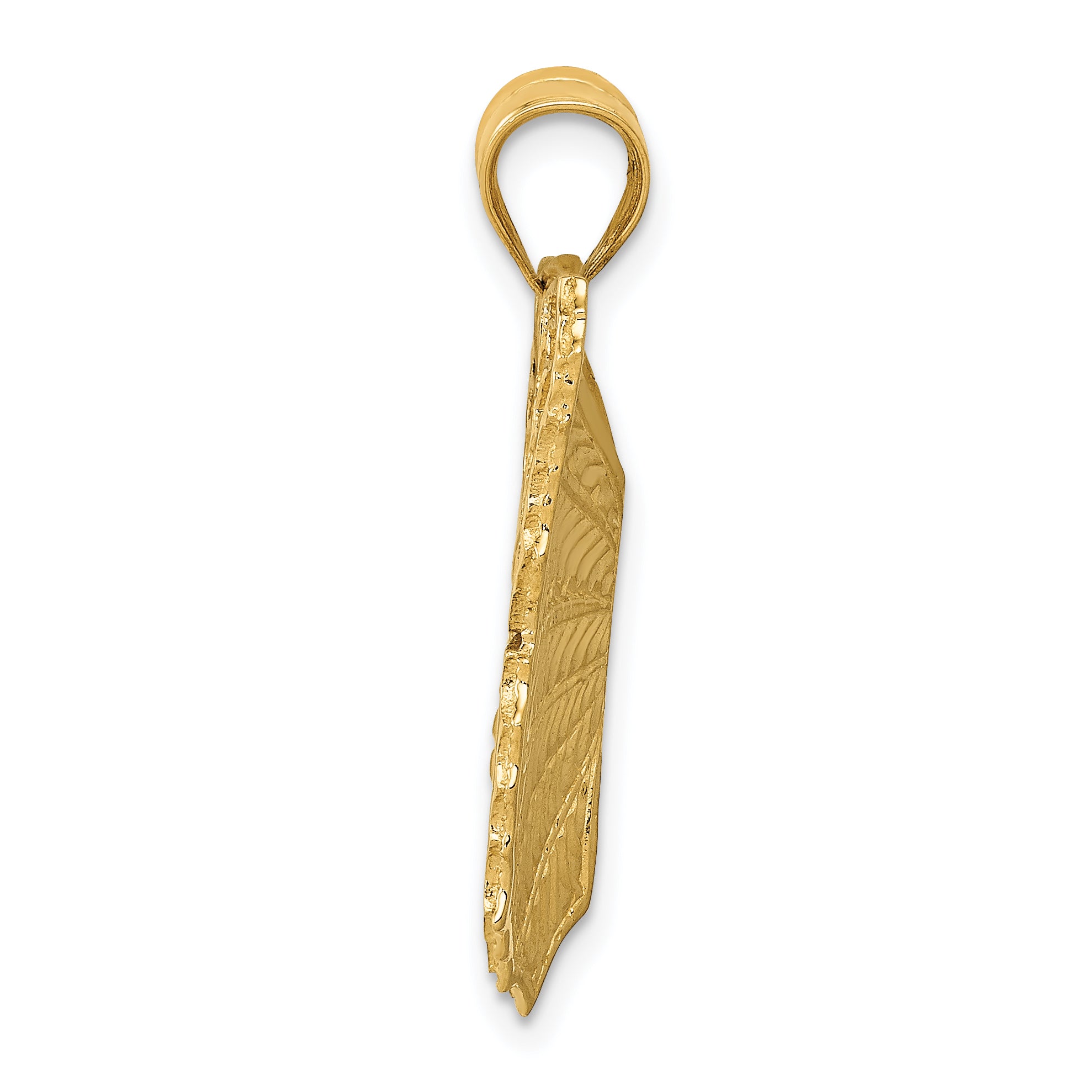 14K Gold Butterfly Charm with Polished Textured Finish  Elegant and Solid Design Secondary image