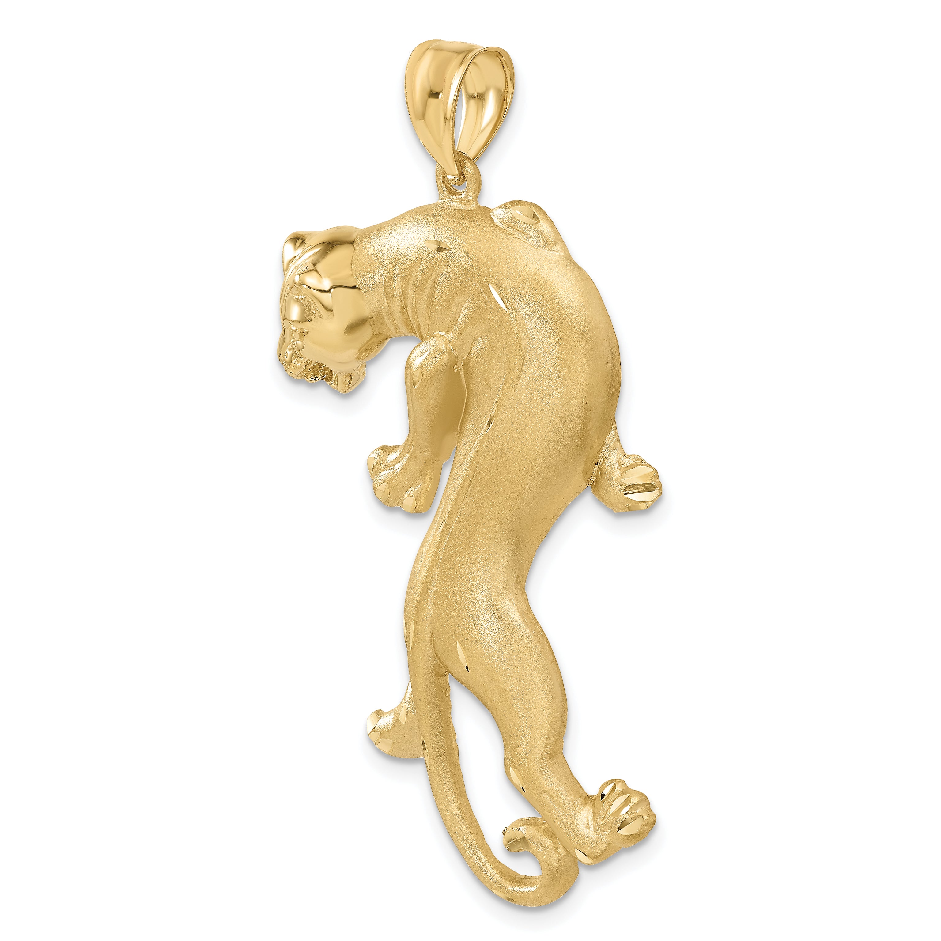 14K Gold Panther Pendant for Men Solid and Casted, Bold Design