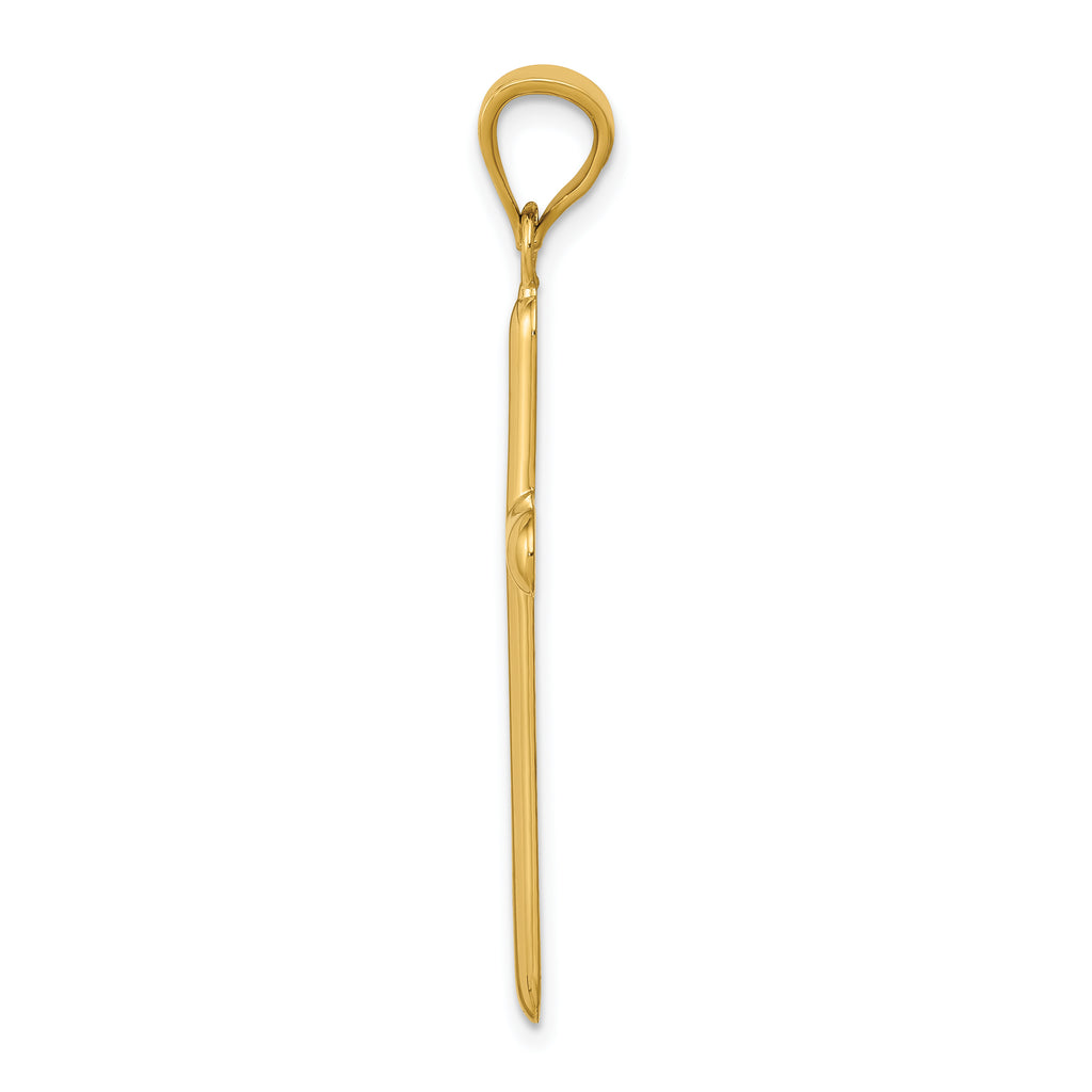 14K Gold Polished Cross Pendant with Solid Casted Design by Sophia Jewelers