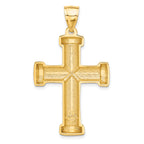 14K Gold Polished Latin Cross Pendant with Solid Cast Design
