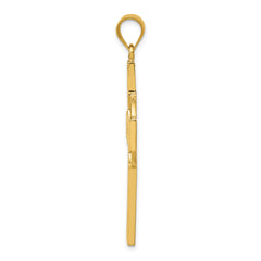 14K Gold Celtic Cross Pendant with Textured Detail Solid, Casted Design