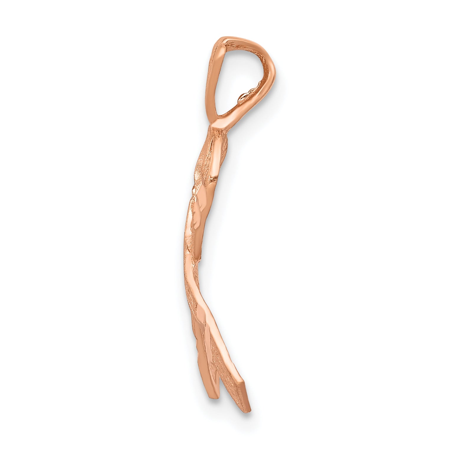 14K Rose Gold Diamond-Cut Awareness Pendant with Brushed Finish, 22mm Secondary image