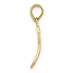 14K Gold Diamond-Cut Awareness Pendant with Brushed Finish by Sophia Jewelers