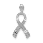 14k White Gold Diamond-cut Awareness Pendant