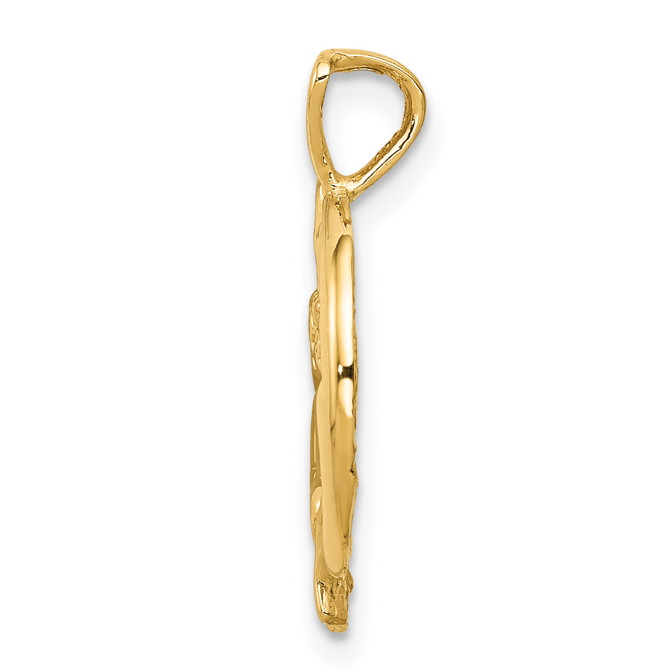 14K Gold Angel, Moon, and Star Pendant  Elegant, Solid Cast Design Secondary image