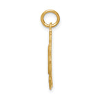 14K Gold Oval Pendant with Polished & Brushed Finish, 25mm