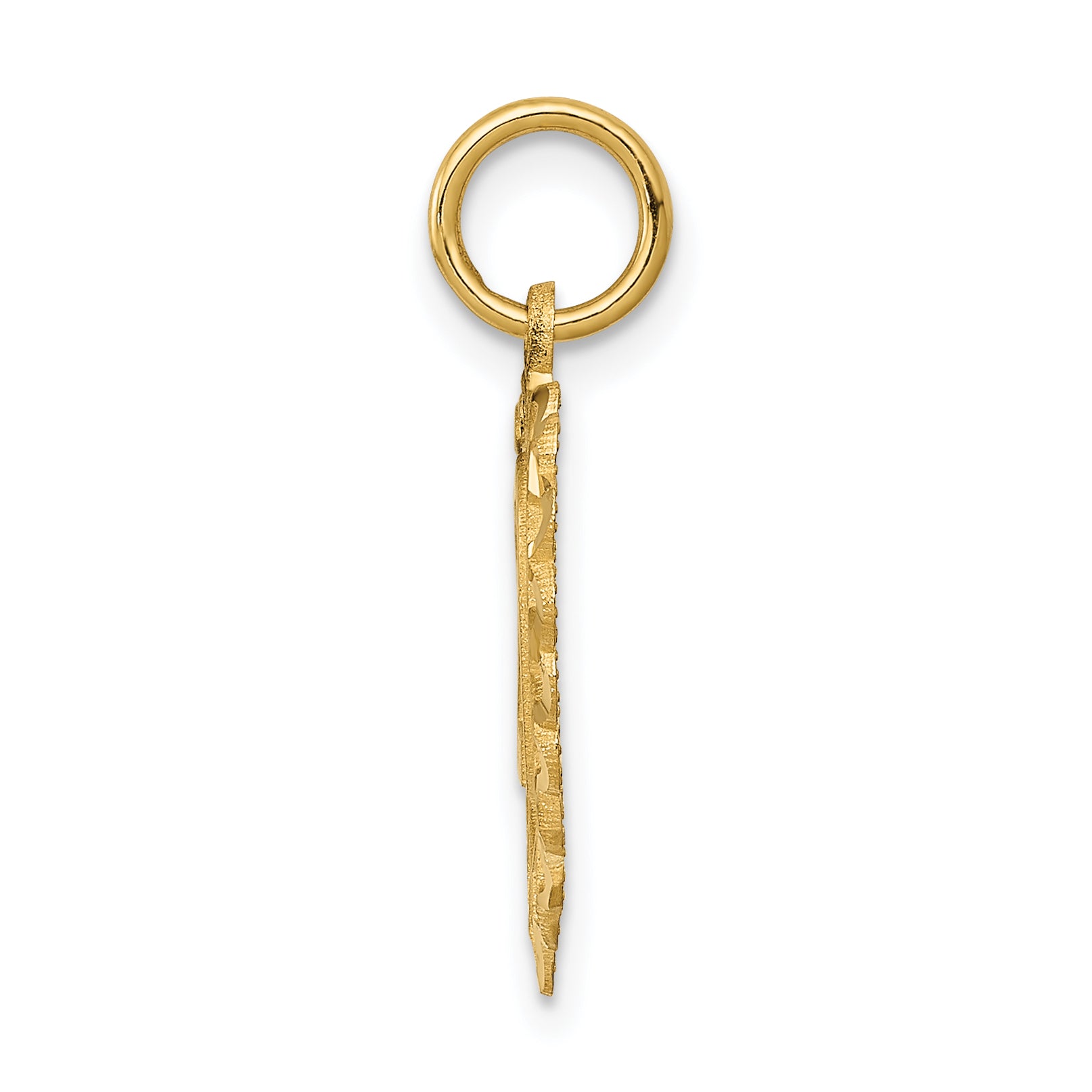 14K Gold Heart Charm Pendant with Polished Brushed Finish  20 in Length Secondary image