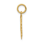 14K Gold Heart Charm Pendant with Polished Brushed Finish  20 in Length