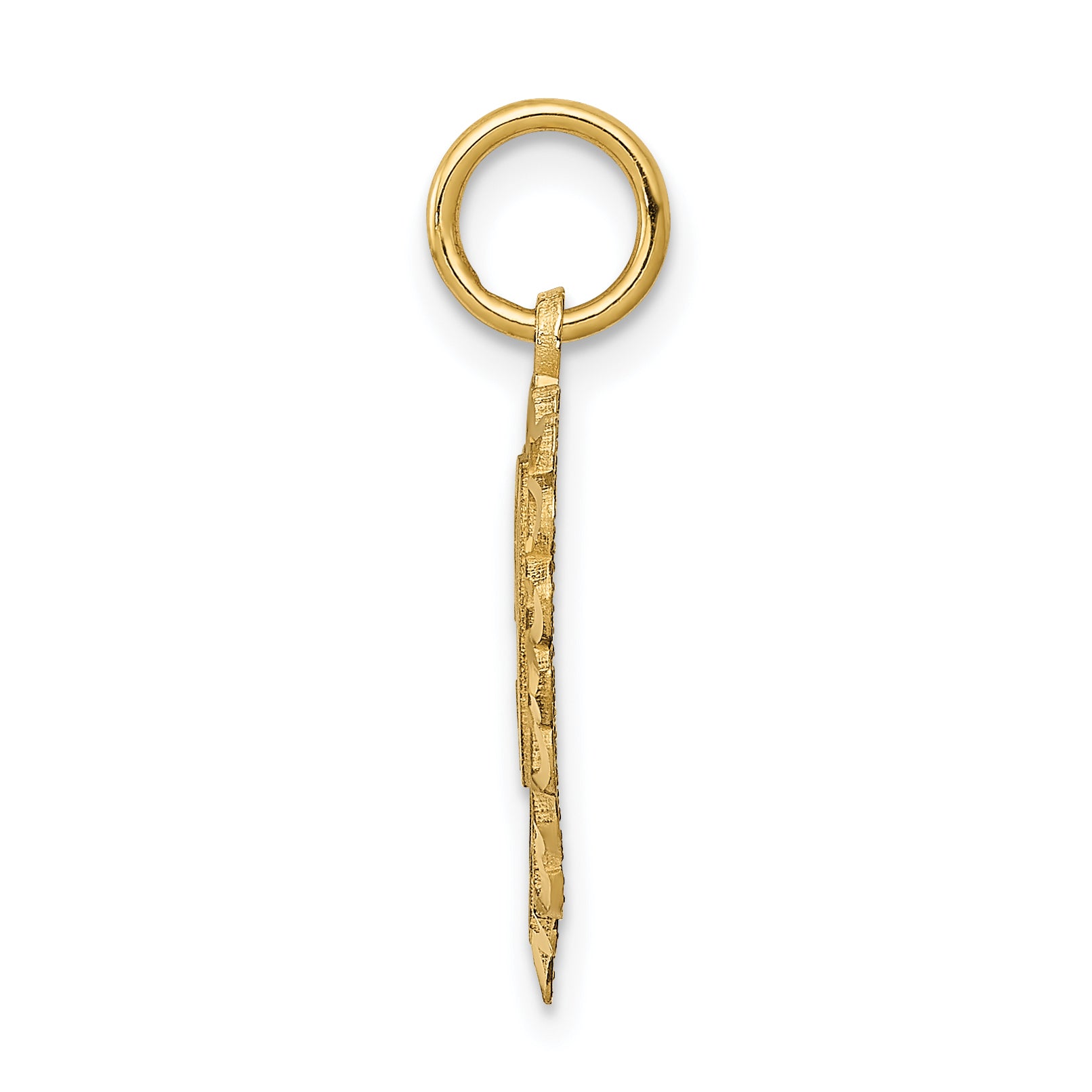 14K Gold Heart Charm with Polished & Brushed Finish 50 Secondary image