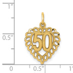 14K Gold Heart Charm with Polished & Brushed Finish 50