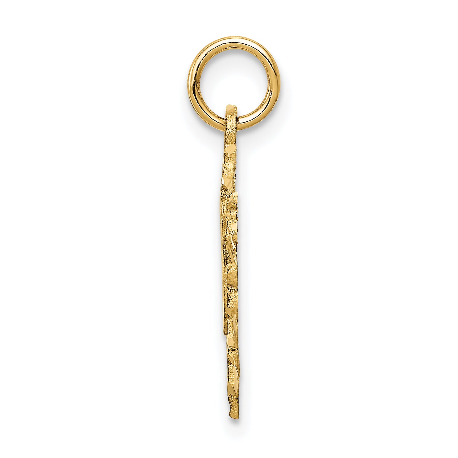 14K Gold Heart Charm with Polished & Brushed Finish Secondary image