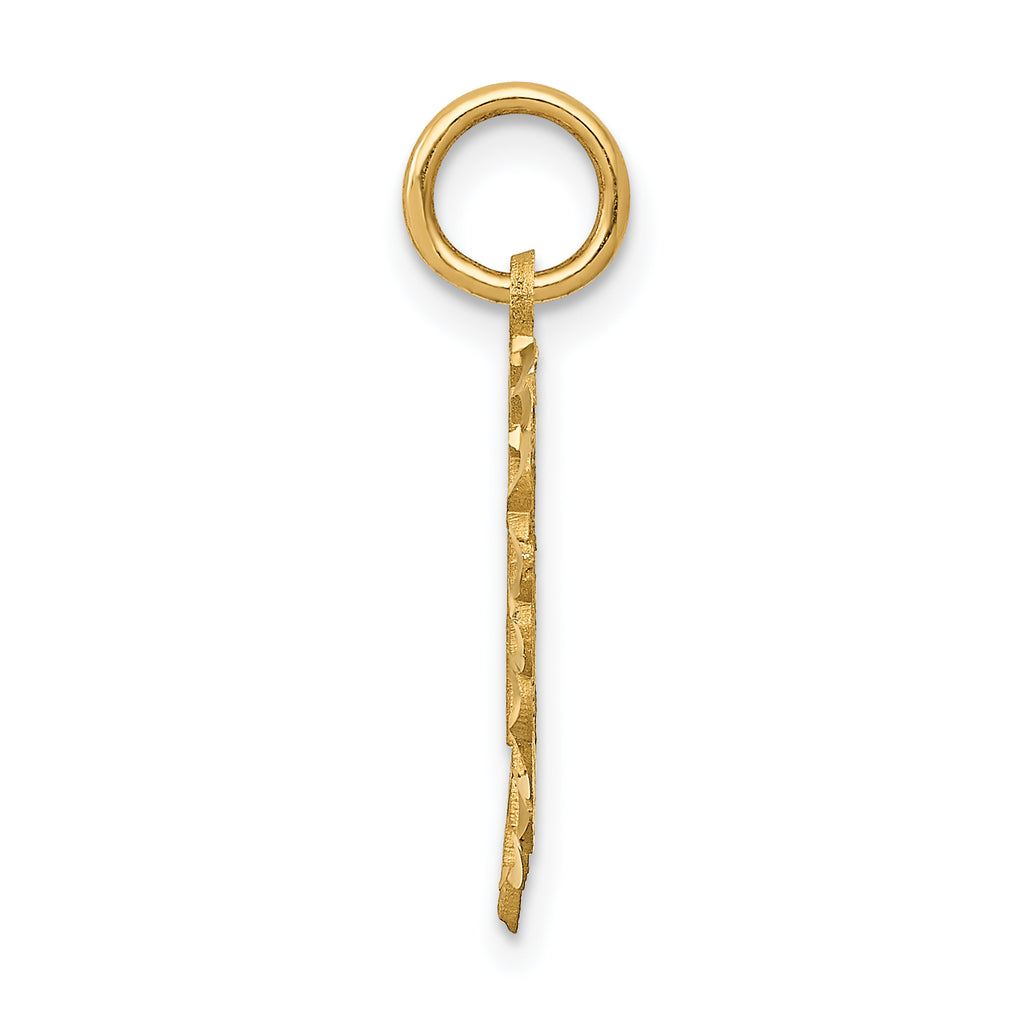 14K Gold Heart Charm Pendant with Polished Brushed Finish  21 Size