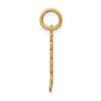 14K Gold Heart Charm Pendant with Polished Brushed Finish  21 Size