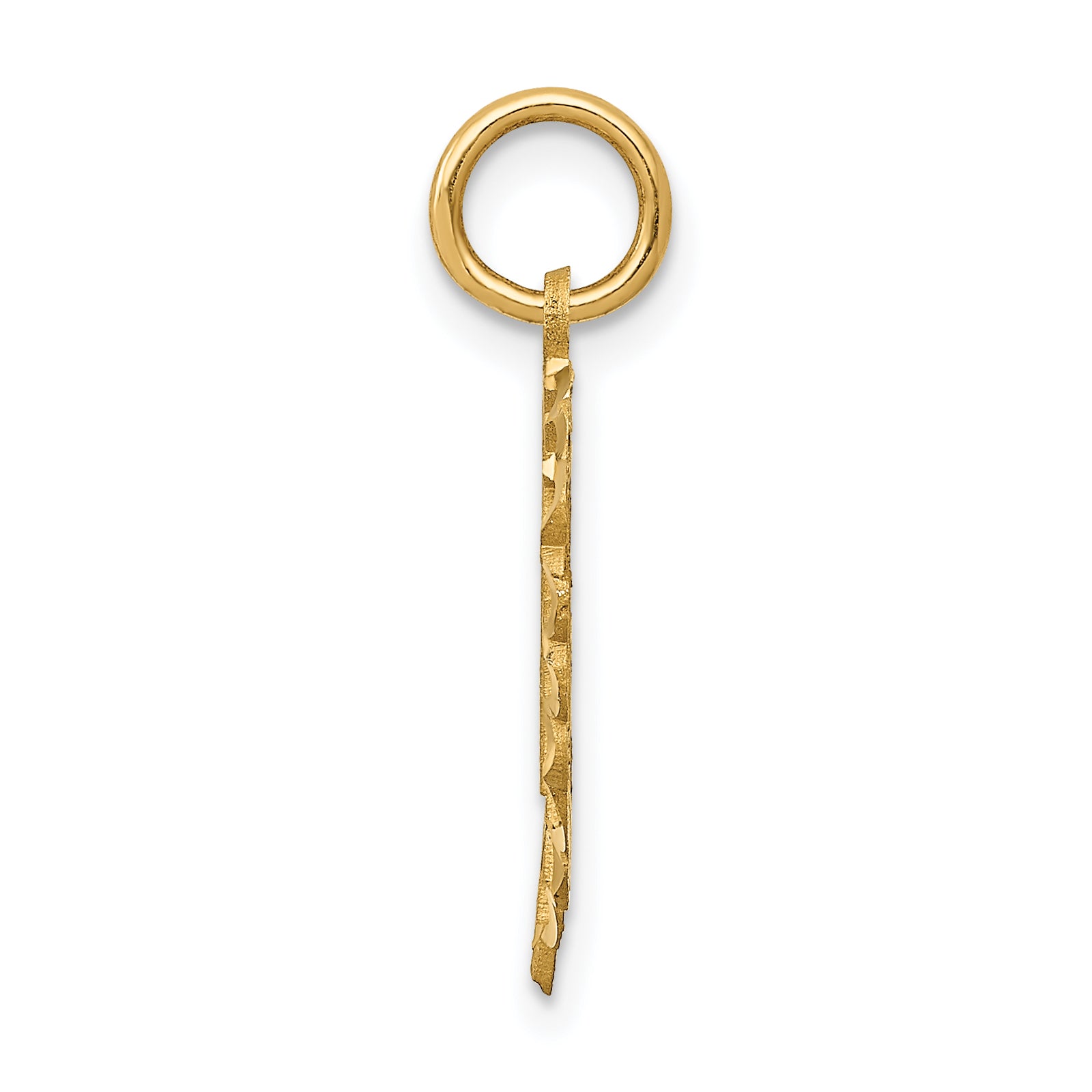 14K Gold Heart Charm Pendant with Polished Brushed Finish  21 Size