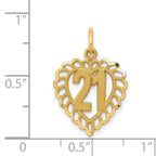 14K Gold Heart Charm Pendant with Polished Brushed Finish  21 Size