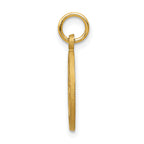 14K Yellow Gold Circle Pendant with Diamond-Cut No. 16 Polished Finish