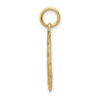 14K Gold Oval Circle Pendant with Polished Brushed Finish Elegant Charm