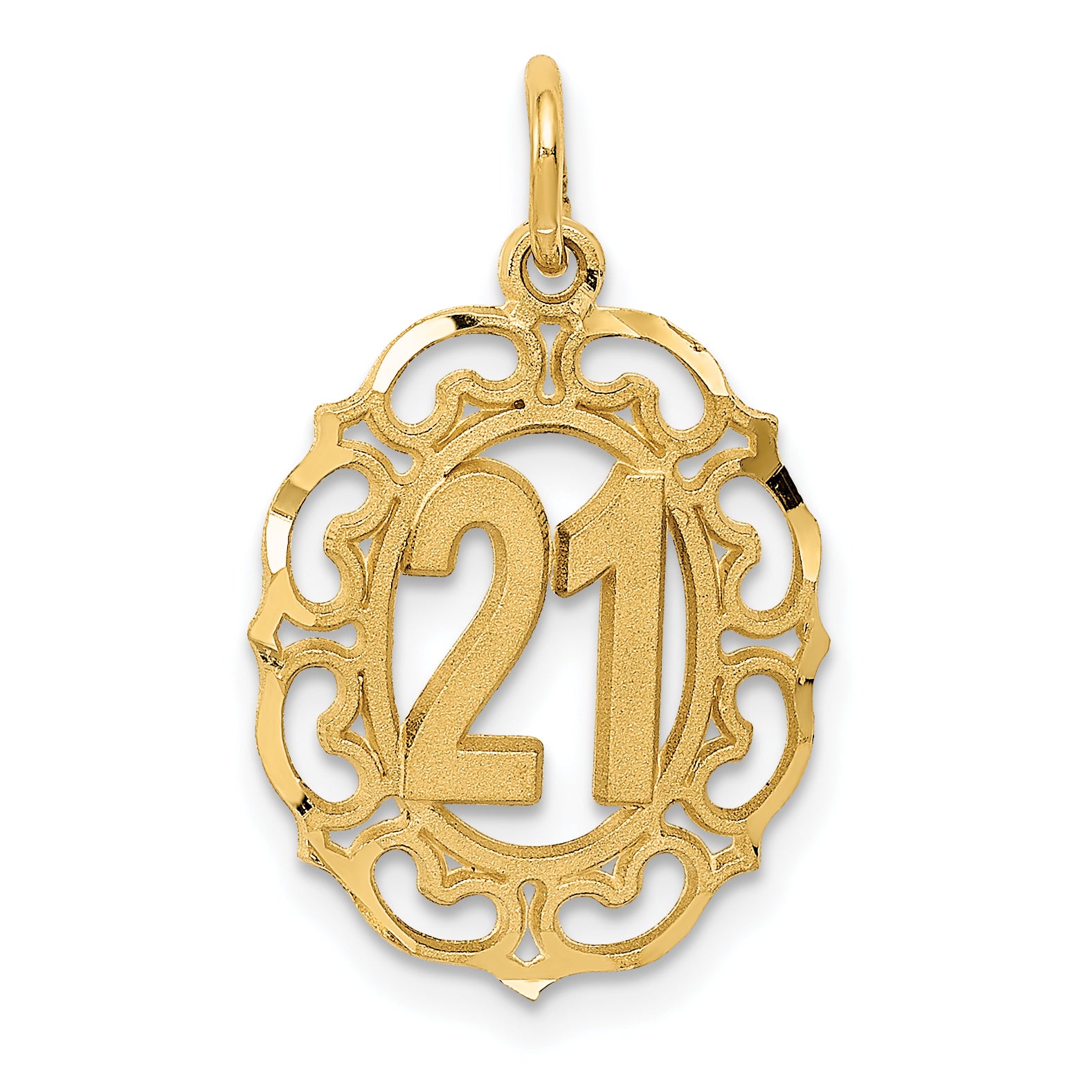 14k Diamond-cut 21 in Oval Pendant Main image