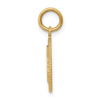 14K Gold #21 Circle Pendant with Polished Diamond-Cut Finish