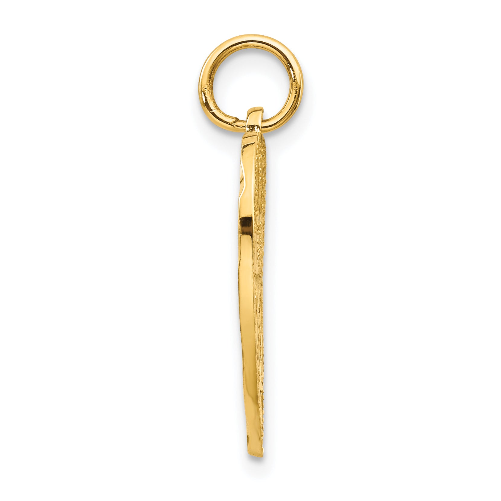 14K Gold Sweet 16 Heart Charm with Polished Diamond-Cut Finish Secondary image
