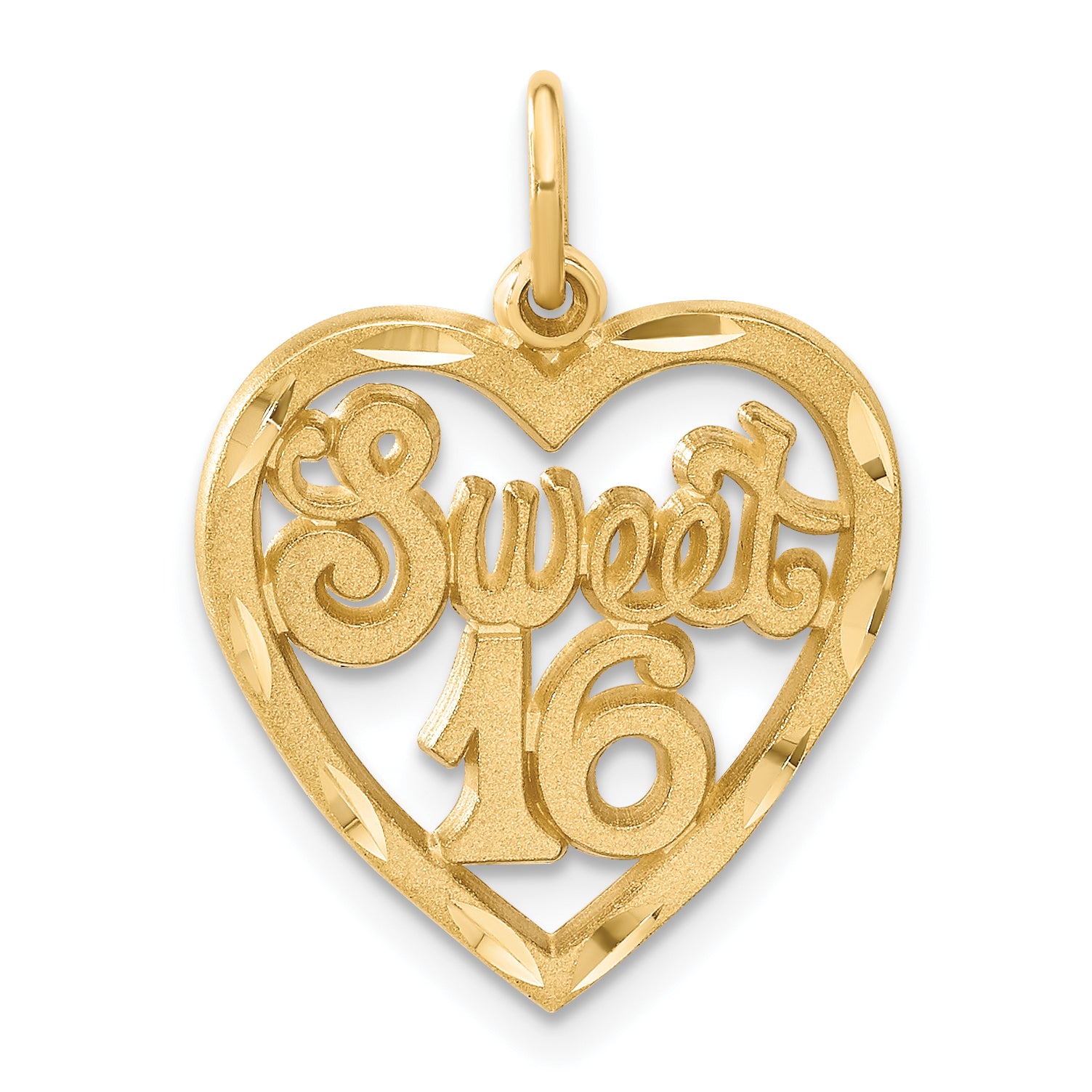 14k SWEET 16 in A Heart Charm Main image