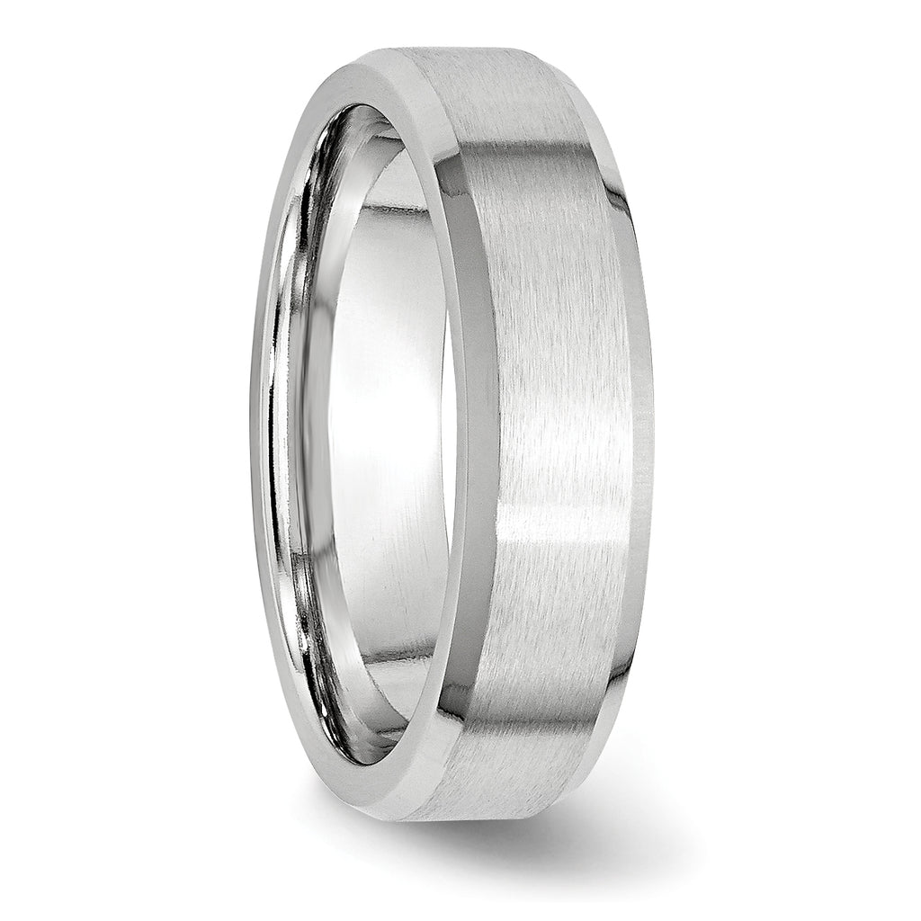 Beveled Edge Wedding Band in Cobalt, 6mm