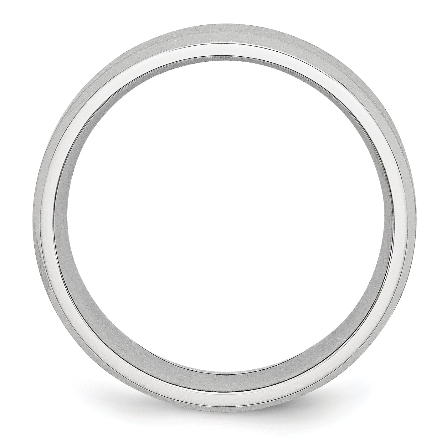 Cobalt Satin Wedding Band with Polished Beveled Edge Engravable Unisex 7mm