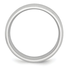 Cobalt Satin Wedding Band with Polished Beveled Edge Engravable Unisex 7mm